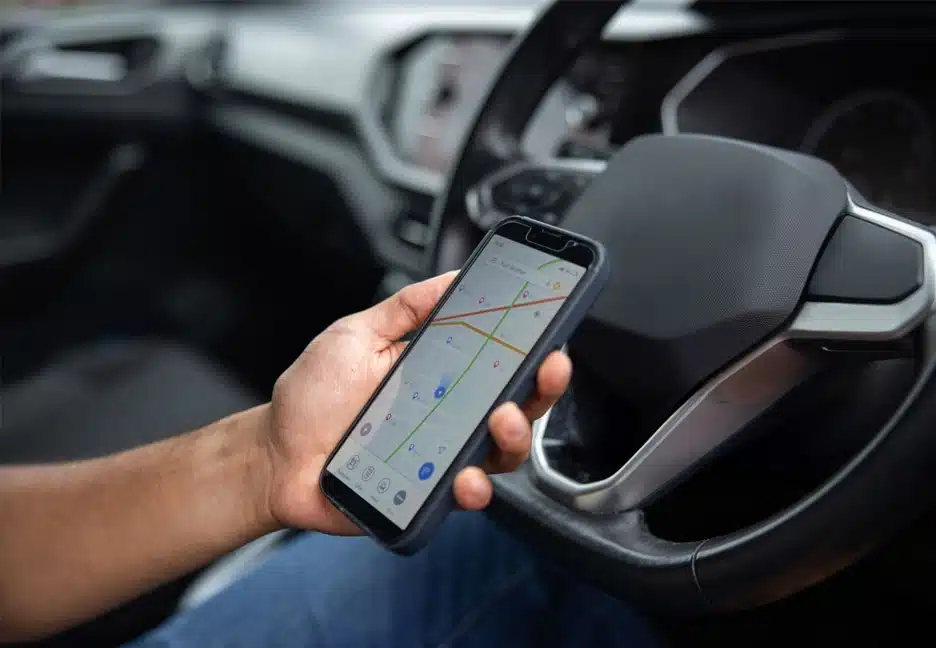 looking at gps on phone