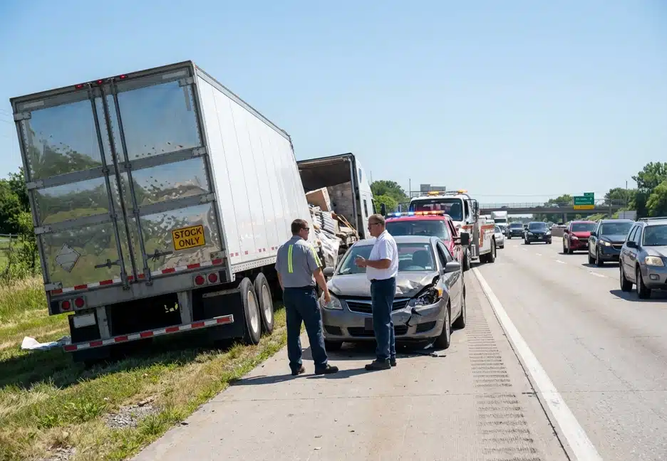 commercial truck in accident with a car