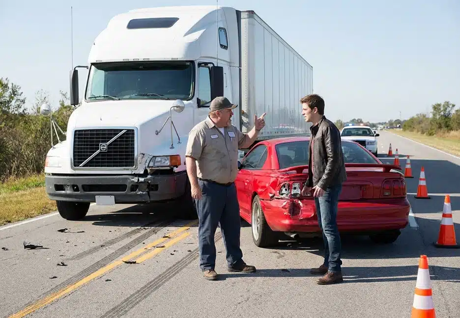 trucking accident with driver's dispute