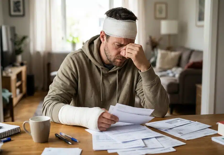 man frustrated with medical bills