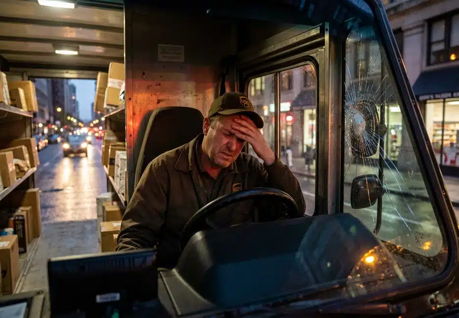 frustrated truck driver