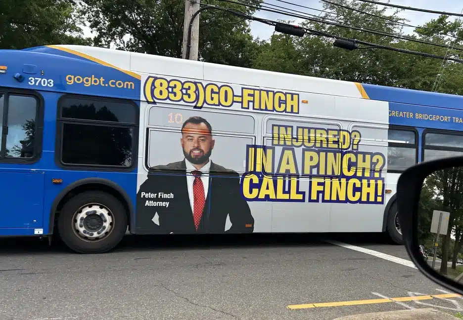 Peter Finch bus wrap