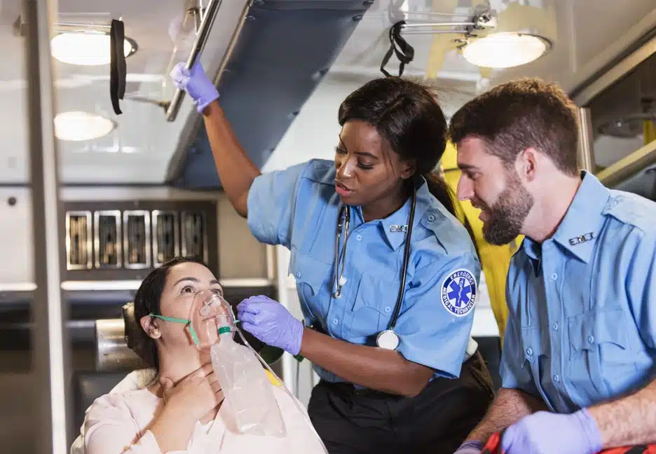 EMS helping patient